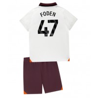 Camiseta Manchester City Phil Foden #47 Visitante Equipación para niños 2023-24 manga corta (+ pantalones cortos)